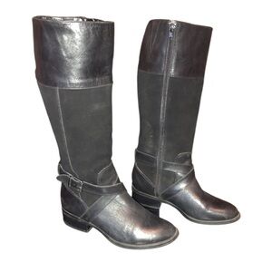 Lauren Ralph Lauren black Maryann-W, 7B leather upper boots